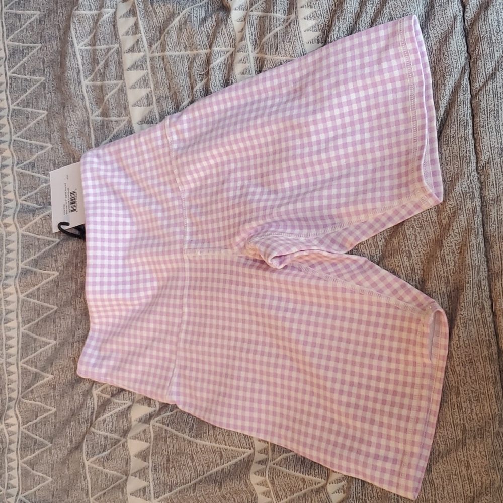 Sincerely Jules Lilac Gingham Bike Shorts